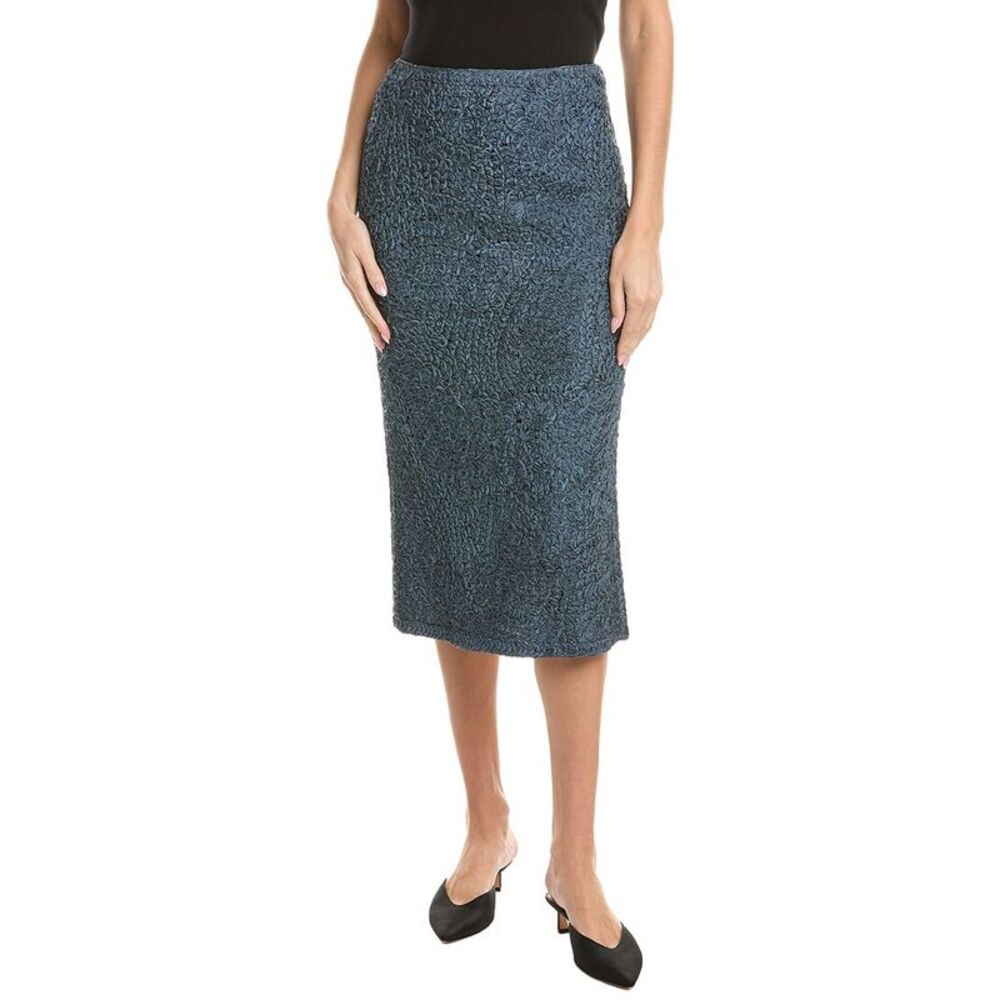 Lafayette 148 New York Womens Soutache Pencil Skirt, Blue